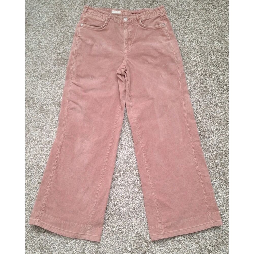 Anthropologie Pilcro Sz 31 Rose PInk Corduroy Pants Wide Leg Preppy Boho Hippie